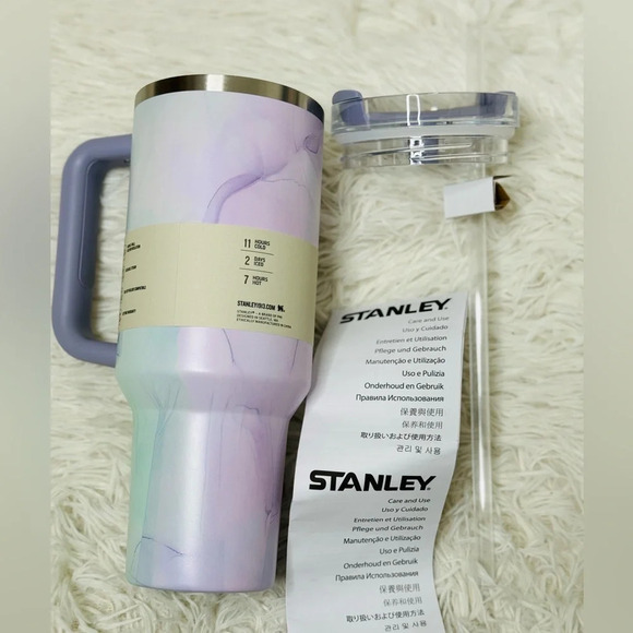 Stanley Tumbler 40oz Stainless Steel H2.0 FlowState Quencher Watercolor Dusk - Picture 6 of 12